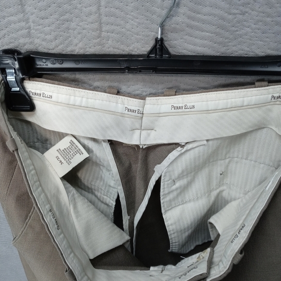 Perry Ellis men's 34"×32" tan polyester rayon wool - Picture 9 of 11